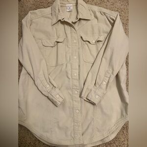 Aerie Cream Button-Up Jacket